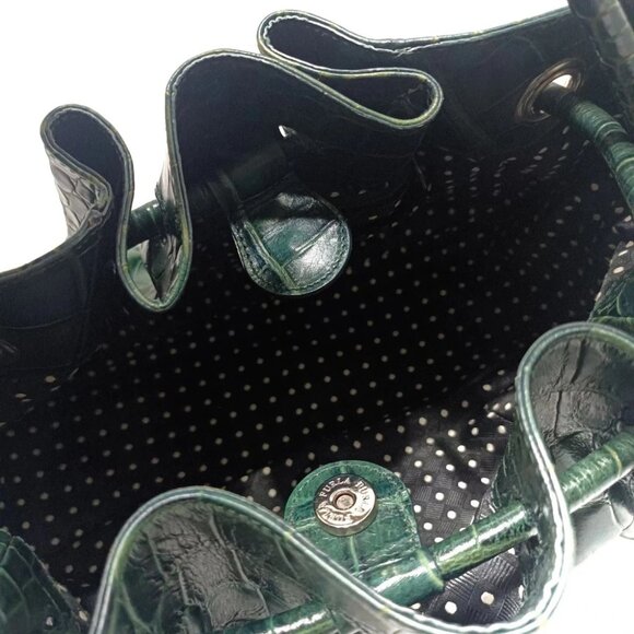 FURLA Dark Green Leather Shoulder Bag - Picture 8 of 9